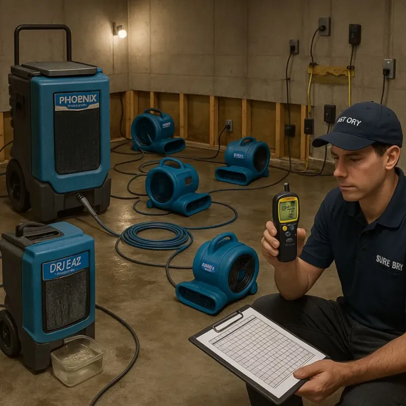 Structural Drying and Dehumidification process in Madrid, IA